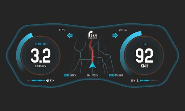 Stylized automotive dashboard and road visual representing the speed and reliability of our quote comparison engine